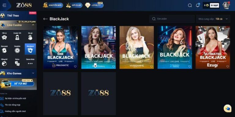Live Blackjack Zo88